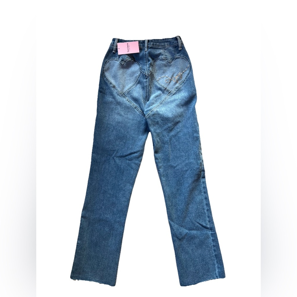 Juicy Couture 2 of hearts ankle straight leg Heart Pocket Blue Jeans 0/24